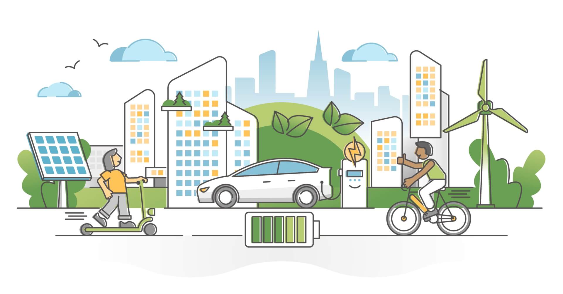Sustainable Transportation ( public transit, walking, cycling, electric vehicles (EVs), and shared mobility services)